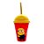 Copo com Tampa e Canudo - Minions Self e Dançando - 280ml - 1 unidade - Plasútil - Rizzo - Imagem 1