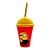 Copo com Tampa e Canudo - Minions Comendo Doce e Sorrindo - 280ml - 1 unidade - Plasútil - Rizzo - Imagem 1