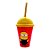 Copo com Tampa e Canudo - Minions Sorrindo e Comendo Maçã - 280ml - 1 unidade - Plasútil - Rizzo - Imagem 3