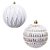Bola de Natal - Decorada Branco com Dourado - 10cm - 4 unidades - Cromus - Rizzo - Imagem 1
