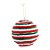 Bola de Natal - Chenile Listrada Verde, Branca e Vermelha - 10cm - 4 unidades - Cromus - Rizzo - Imagem 1