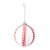 Bola de Natal - Branco Listrado - 8cm - 6 unidades - Cromus - Rizzo - Imagem 1