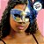 Máscara De Carnaval Florenca - Azul e Dourado - 1 unidade - Cromus - Rizzo - Imagem 2