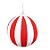 Kit Bola De Natal - Listrada Veludo Vermelho e branco - 9,5cm - 4 unidades - Cromus - Rizzo - Imagem 1
