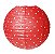 Lanterna de Papel Poá Vermelho 25cm - 01 unidade - Cromus - Rizzo Festas - Imagem 1