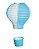 Lanterna de Papel Balão Azul e Branco M 25x25cm - 01 unidade - Cromus - Rizzo Festas - Imagem 1
