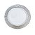 Prato Branco com Borda Prata G 26cm - 06 unidades - Descartáveis de Luxo - Cromus - Rizzo Festas - Imagem 1