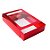 Caixa Gaveta com Visor Nº3 (12cm x 16cm x 4cm) Vermelha 10 unidades Assk Rizzo Embalagens - Imagem 1
