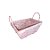 Cesta Decorativa de Bambu Retangular com alça - Rosa - 18cm - 1 unidade - Cromus - Rizzo - Imagem 2