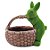 Coelho Decorativo de Grama Segurando Cesto - Cor Verde e Marrom - 34cm  - 1 unidade - Cromus - Rizzo - Imagem 2