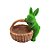 Coelho Decorativo de Grama Segurando Cesto - Cor Verde e Marrom - 34cm  - 1 unidade - Cromus - Rizzo - Imagem 3
