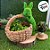 Coelho Decorativo de Grama Segurando Cesto - Cor Verde e Marrom - 34cm  - 1 unidade - Cromus - Rizzo - Imagem 1