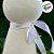 Enfeite Decorativo de Páscoa - Coelho Creme Flocado com Laço Branco - 40cm - 1 unidade - Cromus - Rizzo - Imagem 3