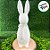 Enfeite Decorativo de Páscoa - Coelho Branco Flocado com Laço - 40cm - 1 unidade - Cromus - Rizzo - Imagem 1