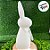 Enfeite Decorativo de Páscoa - Coelho Branco Flocado com Laço - 40cm - 1 unidade - Cromus - Rizzo - Imagem 2