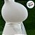 Enfeite Decorativo de Páscoa - Coelho Branco Flocado com Laço - 40cm - 1 unidade - Cromus - Rizzo - Imagem 3