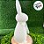 Enfeite Decorativo de Páscoa - Coelho Branco Flocado com Laço - 31cm - 1 unidade - Cromus - Rizzo - Imagem 2