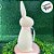 Enfeite Decorativo de Páscoa - Coelho Bege Flocado com Laço Rosa - 31cm - 1 unidade - Cromus - Rizzo - Imagem 2