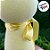 Enfeite Decorativo de Páscoa - Coelho Amarelo Flocado com Laço - 31cm - 1 unidade - Cromus - Rizzo - Imagem 3