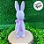 Enfeite Decorativo de Páscoa - Coelho Roxo Flocado com Laço - 31cm - 1 unidade - Cromus - Rizzo - Imagem 1
