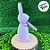 Enfeite Decorativo de Páscoa - Coelho Roxo Flocado com Laço - 31cm - 1 unidade - Cromus - Rizzo - Imagem 2