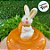 Pote Decorativo de Páscoa Bomboniere - Coelho com Cenoura Laranja - 16cm - 1 unidade - Cromus - Rizzo - Imagem 2