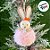 Enfeite para Pendurar - Coelho Pompom Rosa - 10cm - 1 unidade - Cromus - Rizzo - Imagem 1