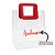 Sacola PVC com Alça Quadrada de Couro Vermelho Personalizado com Nome - 15x15x10cm - 1 unidade - Rizzo - Imagem 3