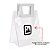Sacola PVC com Alça Quadrada de Couro Branco - Personalize com Logo Preto - 18x20x10cm - 1 unidade - Rizzo - Imagem 1