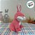 Coelho de Pelúcia Rosa Sentado - 26cm - 1 unidade - Rizzo - Imagem 2