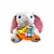 Coelho de Pelúcia Branco Sentado com Cenoura - 23cm - 1 unidade - Rizzo - Imagem 4