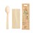Kit Talher De Madeira Com Colher e Guardanapo - 14cm - 20 unidades - Silver Festas - Rizzo - Imagem 1