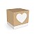Caixa Cubo Coração Branca Felizes para Sempre 7,5x7,5x7,5cm  - 08 unidades - Cromus - Rizzo Embalagens - Imagem 1