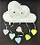 Nuvem Decorativa com Corações em Feltro G - 01 unidade - Pé de Pano - Rizzo Embalagens - Imagem 1