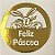 Etiqueta De Páscoa Dourada - Coelho Dentro do Círculo - 3cm - 100 unidades - Rizzo - Imagem 2