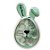 Caixa Acrílica Coelho com Berço Feliz Páscoa - Verde Menta - 23,5x13cm - 1 unidade - Rizzo - Imagem 1