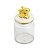 Pote de Vidro Coelhinho Dourado 250ml 14cm x 7cm - Cromus Páscoa - Rizzo Embalagens - Imagem 1