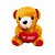 Urso de Pelúcia Com Coração Vermelho - Marrom - 15cm - 1 unidade - Rizzo - Imagem 5