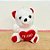 Urso de Pelúcia Com Coração Vermelho - Branco - 15cm - 1 unidade - Rizzo - Imagem 1