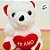 Urso de Pelúcia Com Coração Vermelho - Branco - 15cm - 1 unidade - Rizzo - Imagem 2