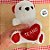 Urso de Pelúcia Com Coração Vermelho - Branco - 15cm - 1 unidade - Rizzo - Imagem 3