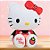 Boneca Frutinhas Hello Kitty de Vinil - Morango - 11cm - 1 unidade - Rizzo - Imagem 1