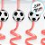 Canudo Espiral Rigido Vermelho - Bola De Futebol - 27cm - 4 unidades - Rizzo - Imagem 2