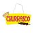 Placa De Sinalização Em MDF Colorida Churrasco De Festa Junina - 30x11,5cm - 1 unidade - Rizzo - Imagem 1