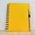 Bloco para Anotação De Couro com Caneta - Amarelo - 70 Folhas - 14,5x18cm - 1 unidade - Rizzo - Imagem 1