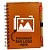 Bloco para Anotação Personalize Logo Branca De Couro com Caneta - Laranja - 70 Folhas  - 14,5x18cm - 1 unidade - Rizzo - Imagem 1