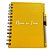 Bloco para Anotação Personalizado Escrita Branca De Couro com Caneta - Amarelo - 70 Folhas - 14,5x18cm - 1 unidade - Riz - Imagem 1