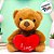 Urso De Pelúcia Com Coração "I love you" - Marrom - 21cm - 1 unidade - Rizzo - Imagem 1