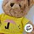 Urso De Pelúcia Com Suéter Amarelo - Marrom - 29cm - 1 unidade - Rizzo - Imagem 4