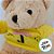 Urso De Pelúcia Com Suéter Amarelo - Bege - 29cm - 1 unidade - Rizzo - Imagem 4